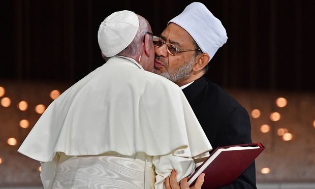 Papst Franziskus und Großimam Ahmad Mohammad al Tayyeb,